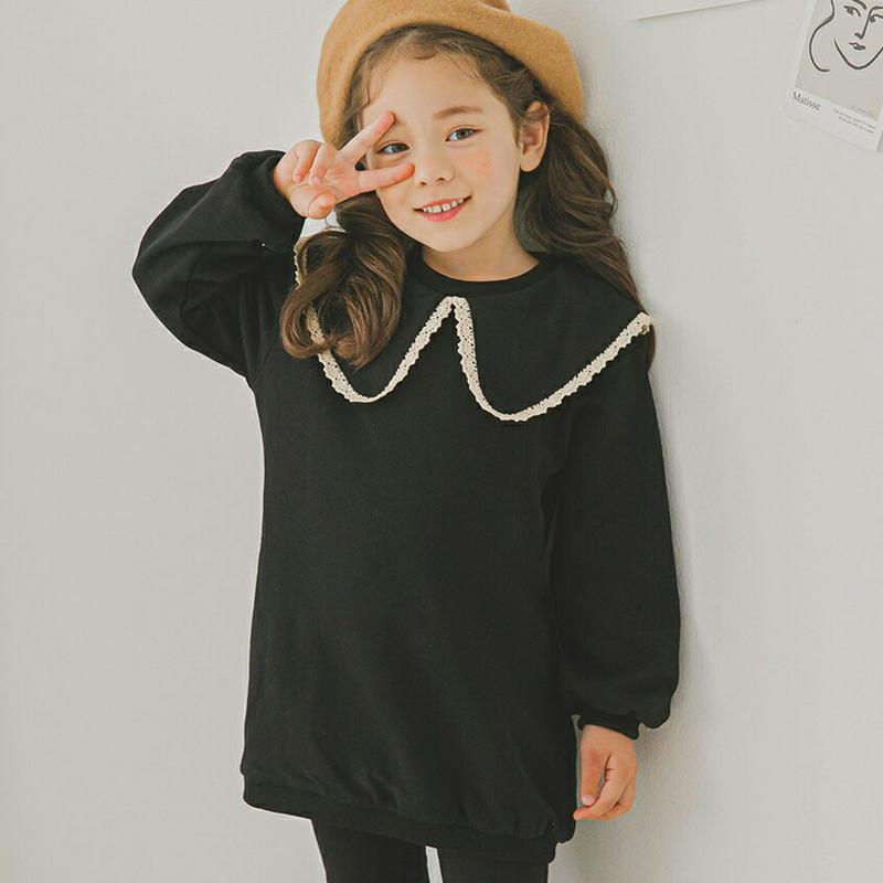 【新作10%OFF】レースヘムカラースウェット・p006364 キッズ【3~8才】【tops】【トップス スウェット トレーナー