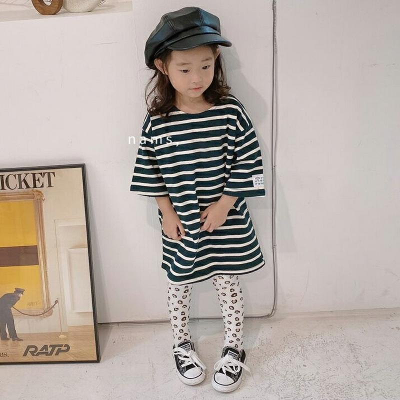 【新作10%OFF】ボーダーシャツワンピース・u06003 キッズ【3~8才】【ops】【ワンピース 七分丈 七分袖 7分丈 7