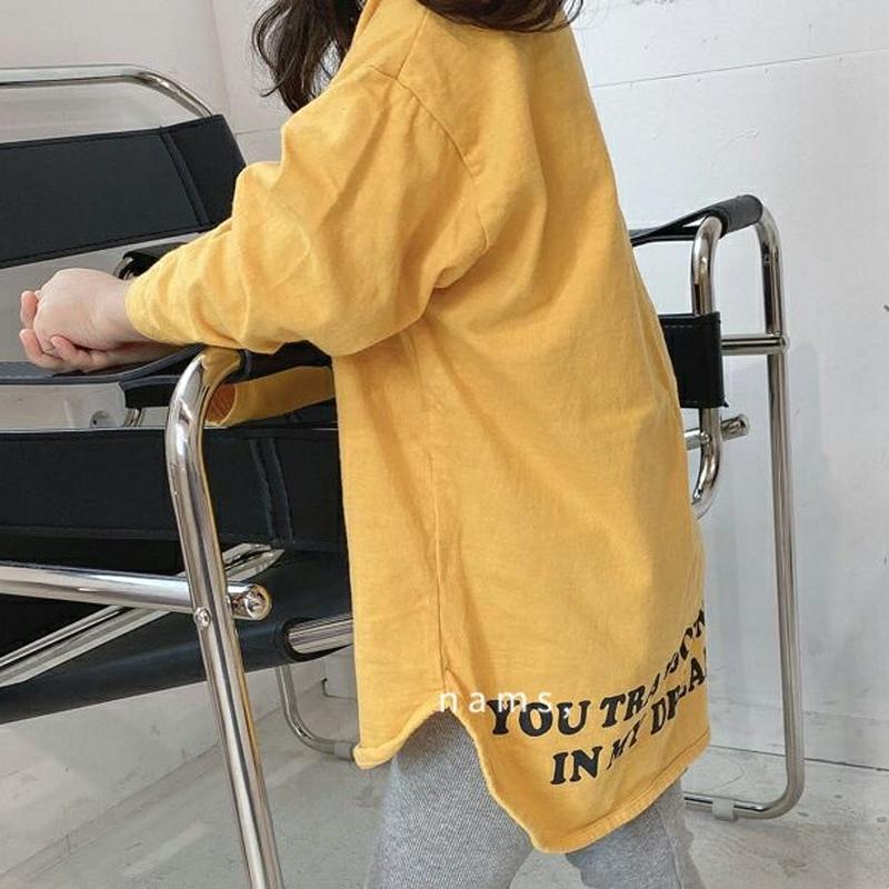 【新作10%OFF】ヘムレタリング長袖Tシャツ・u06000 キッズ【3~8才】【tops】【トップス Tシャツ 長袖 ロンT 