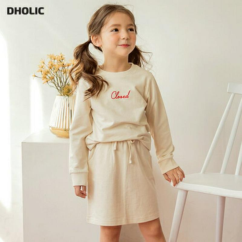 【新作10%OFF】英字スウェット&スカートSET(クリーム)・p006233 キッズ【3~8才】【set】【セットアップ se