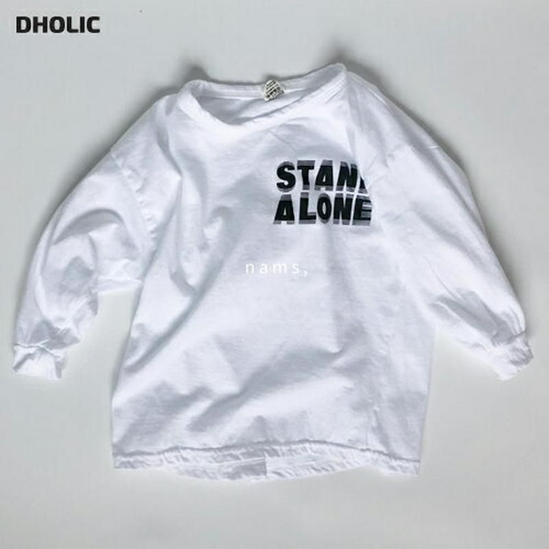 【新作10%OFF】レタリングプリント長袖Tシャツ・u06006 キッズ【3~8才】【tops】【トップス Tシャツ 長袖 ロン