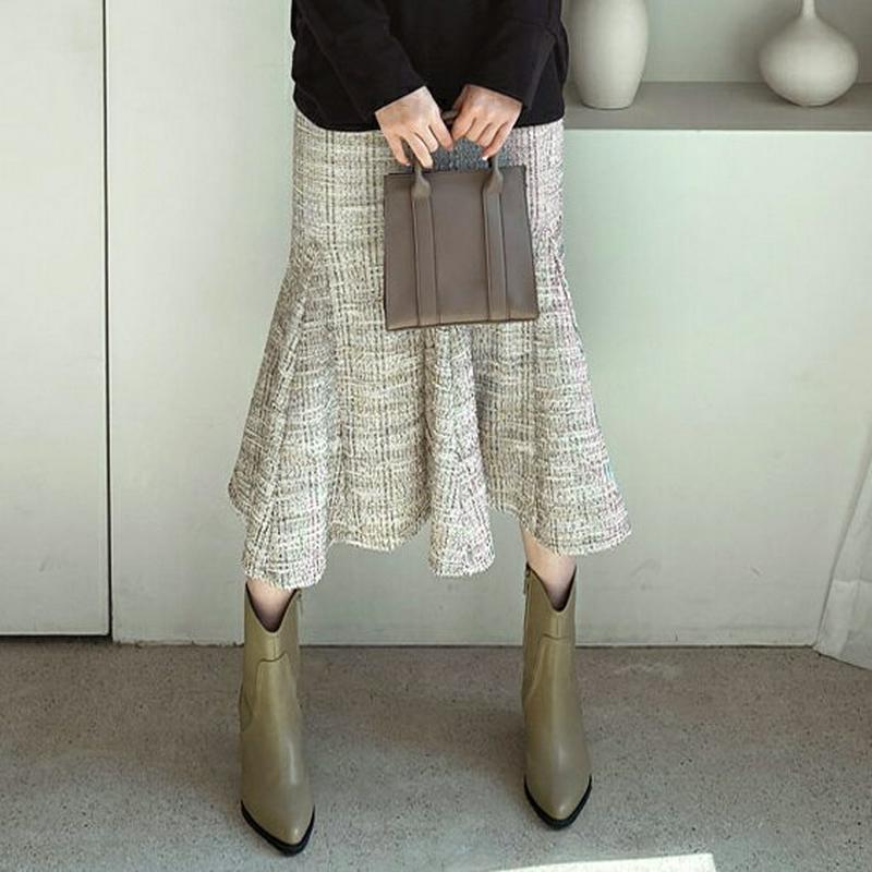 ツイードマーメイドスカート・全2色・t64400 レディース【sk】【韓国 ファッション ボトムス スカート ロング丈 ロングス