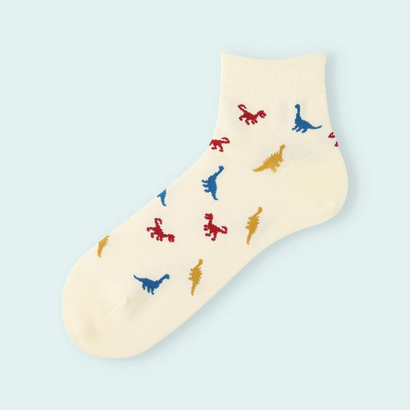 【クーポンで3足1000円】【Mighty Soxer】 メンズ 恐竜柄ショートソックス / 靴下屋 3pairs 靴下 タビオ