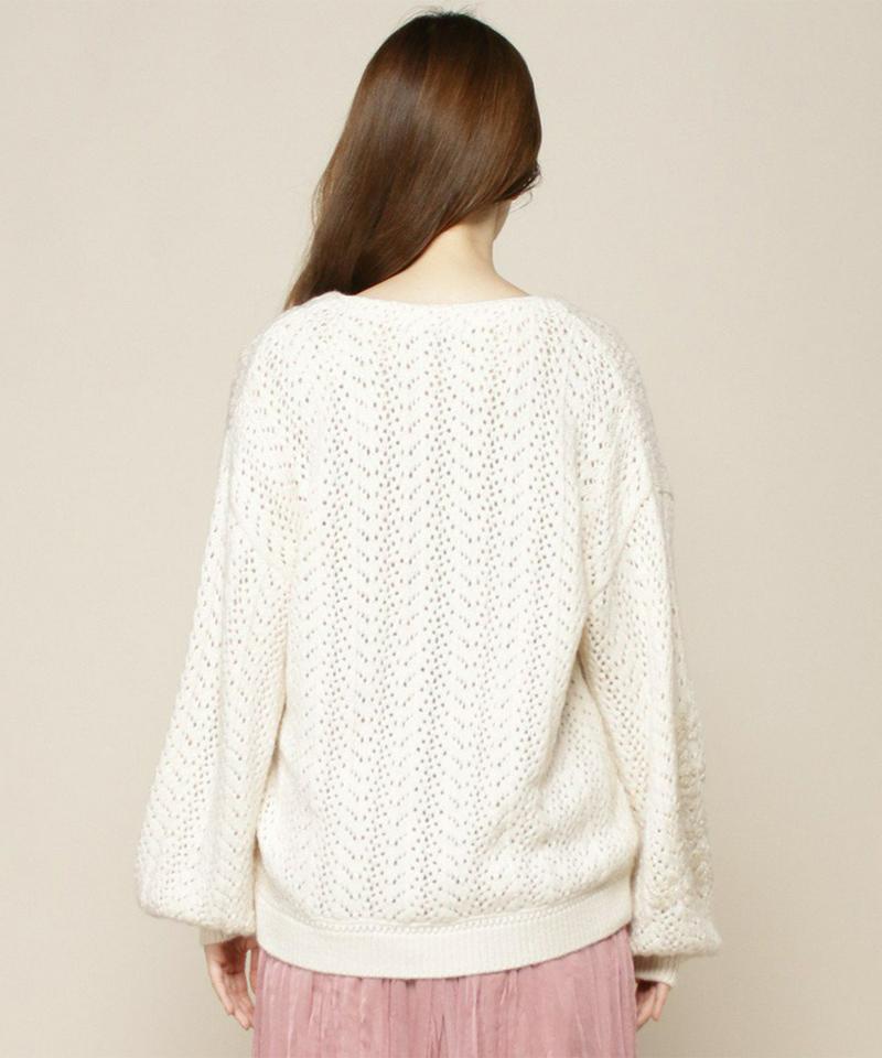 透かしラメ刺繍カーディガン