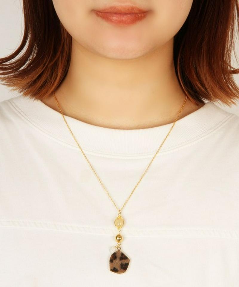 【秋の大人レオパード♪】K14GF シトリン×レオパードネックレス