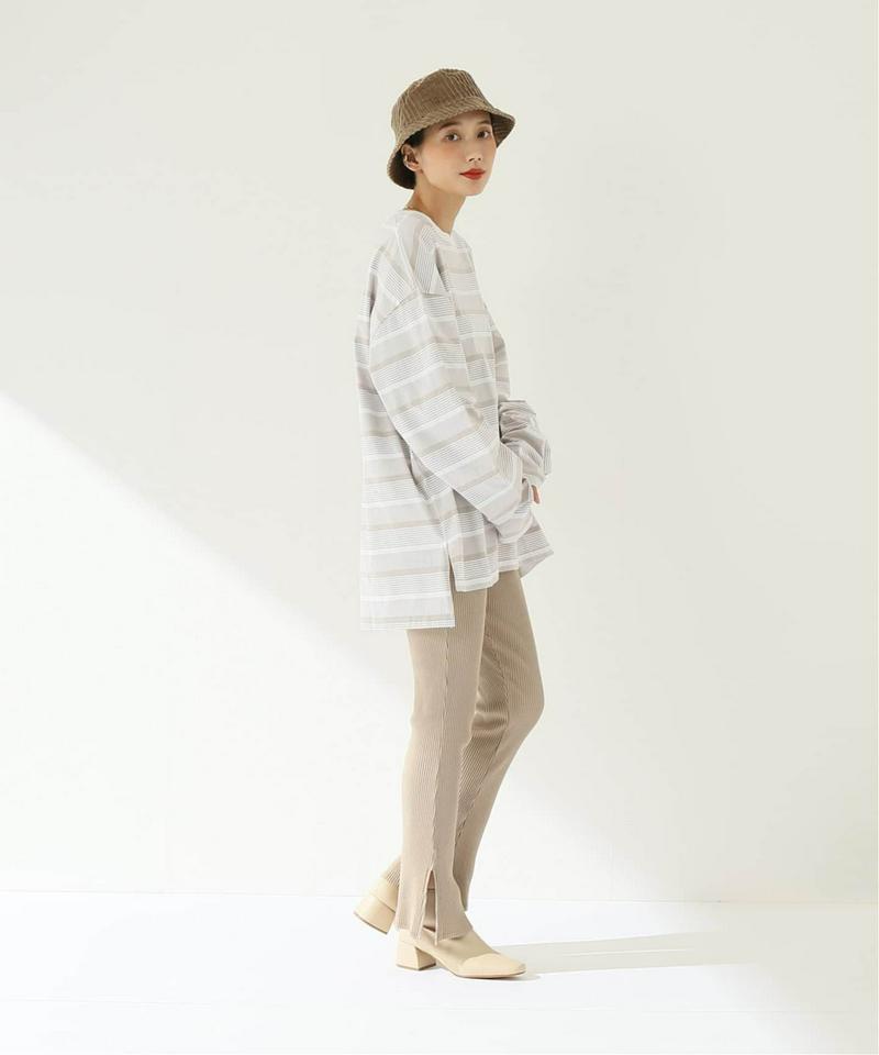【YSTRDYs TMRRW/ イエスタデイズトゥモロー】 BORDER BAGGY TEE LS：Tシャツ（JOURNAL STANDARD relume）