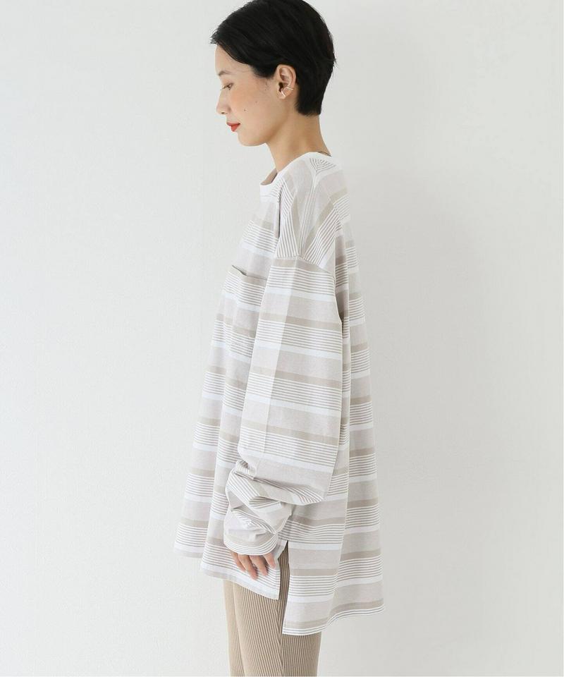 【YSTRDYs TMRRW/ イエスタデイズトゥモロー】 BORDER BAGGY TEE LS：Tシャツ（JOURNAL STANDARD relume）