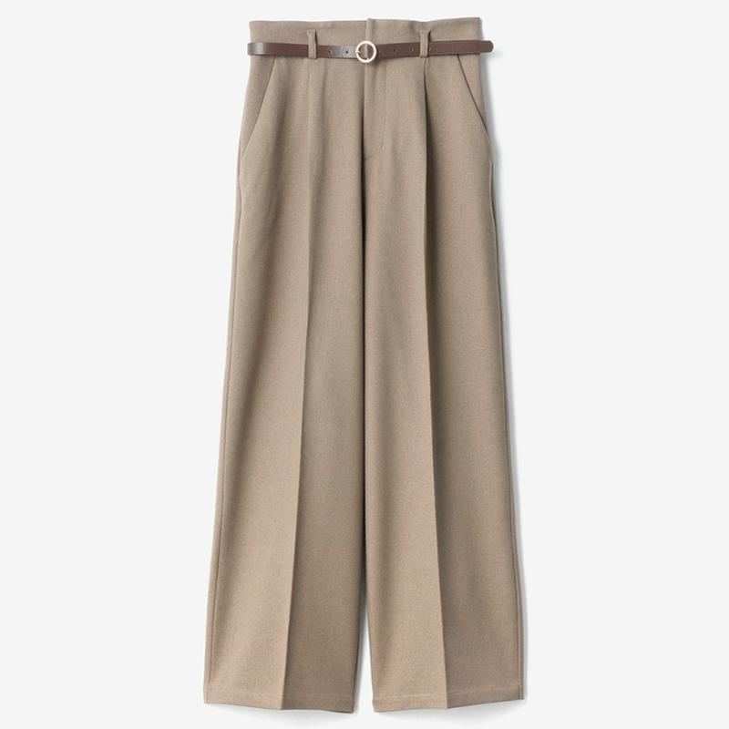 ベルト付ワイドパンツ
