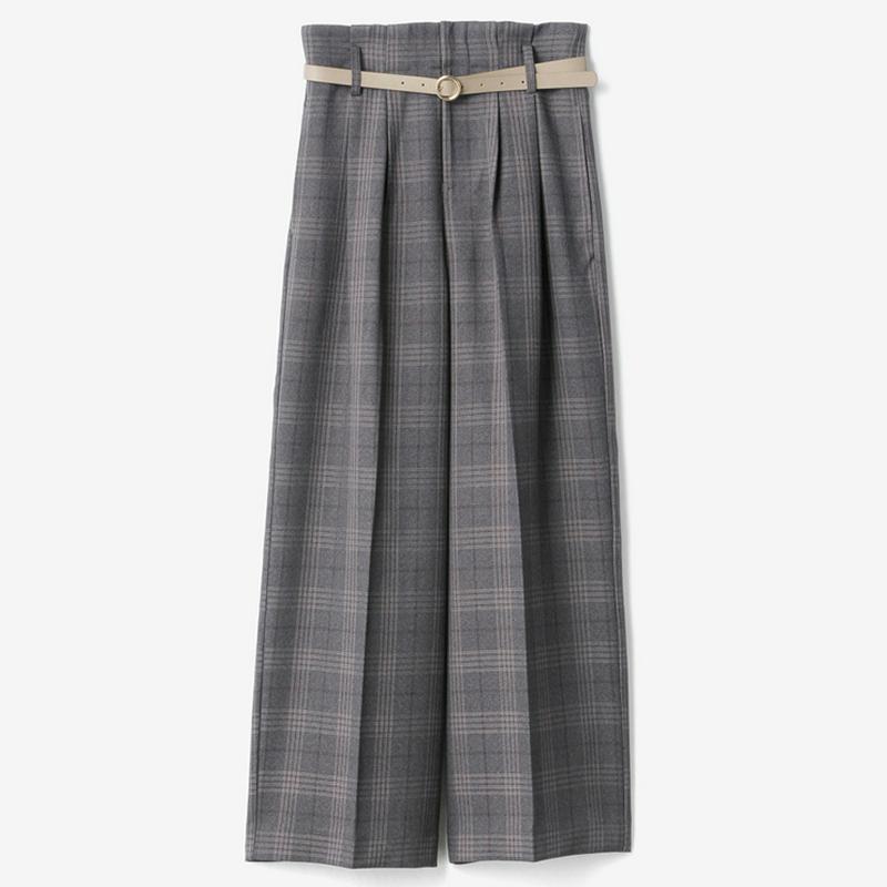 ベルト付ワイドパンツ
