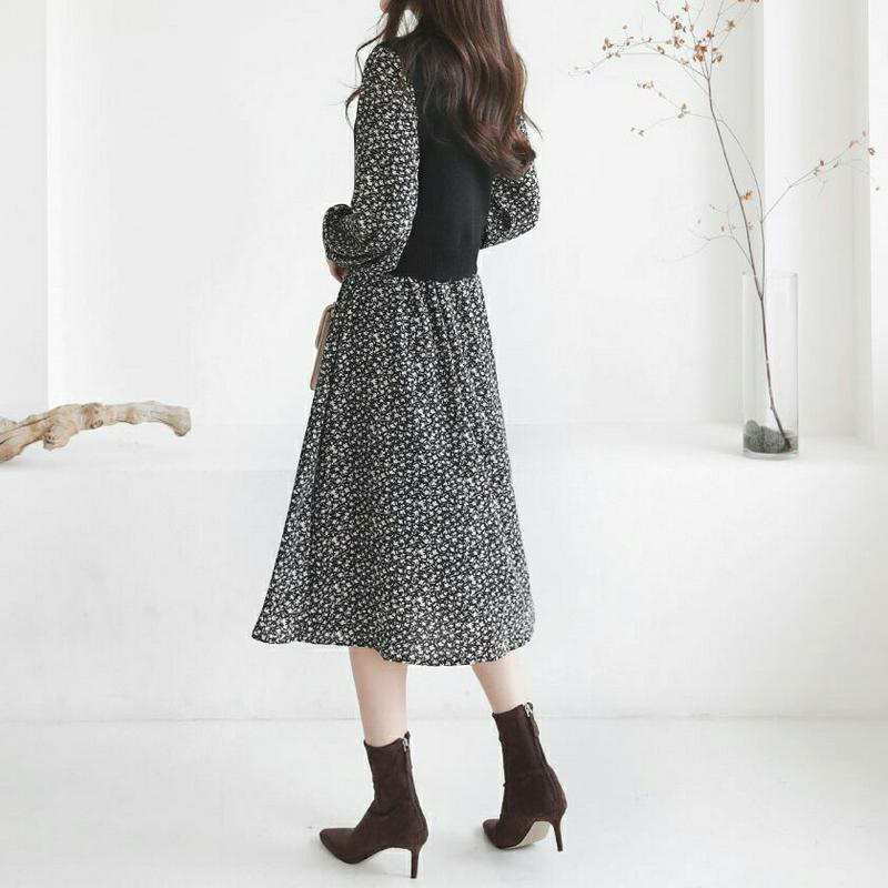 【新作10%OFF】ベスト付花柄ワンピース・全2色・t64461 レディース【ops】【韓国 ファッション ワンピース ロングワ