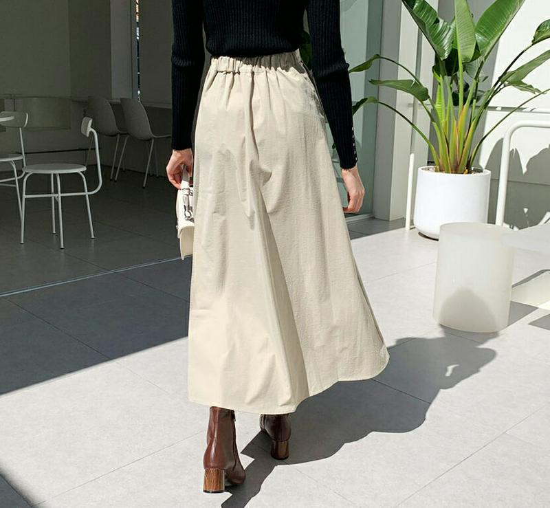 【新作10%OFF】配色フレアヘムスカート・全2色・t61292 レディース【sk】【韓国 ファッション ボトムス スカート ロ