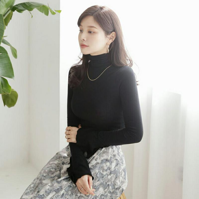 【新作10%OFF】ハイネックベルスリーブTシャツ・全4色・t64452 レディース【tops】【韓国 ファッション トップス 