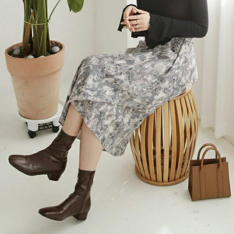 【新作10%OFF】パターンラッフルスカート・全2色・b64468 レディース【sk】【韓国 ファッション ボトムス スカート 