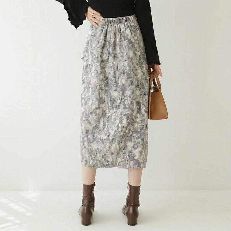 【新作10%OFF】パターンラッフルスカート・全2色・b64468 レディース【sk】【韓国 ファッション ボトムス スカート 