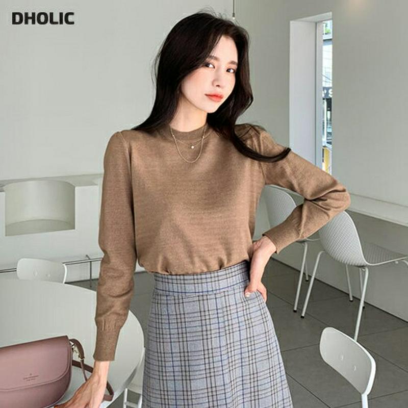 【新作10%OFF】ラウンドパフニット・全4色・t61268 レディース【tops】【韓国 ファッション トップス ニット ニッ