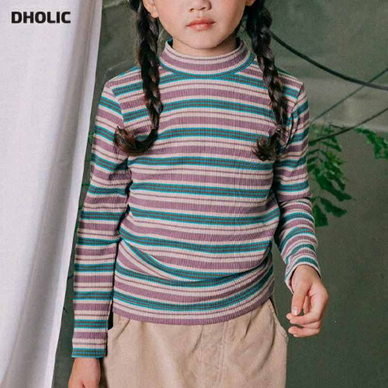 【新作10%OFF】マルチボーダーTシャツ・u06697 キッズ【3~8才】【tops】【トップス Tシャツ ロングスリーブ 長