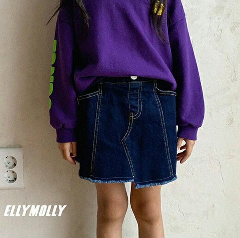 【新作10%OFF】フリンジアシメヘムデニムスカート・u06763 キッズ【3~8才】【sk】【ミニスカート スカート アシメ 