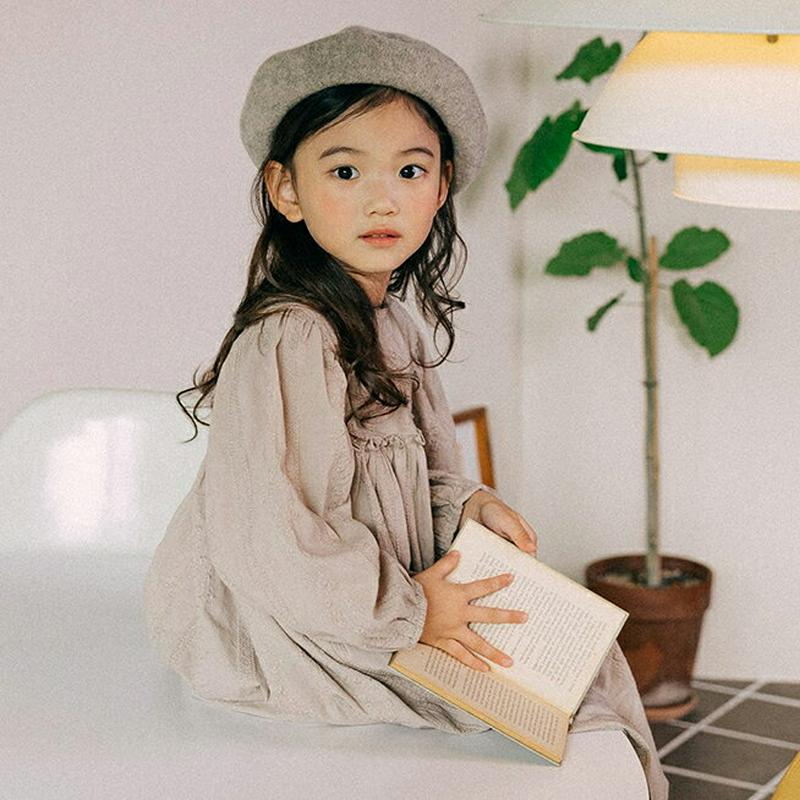 【新作10%OFF】レースディテールワンピース・u06680 キッズ【3~8才】【ops】【ワンピース ロングワンピース 長袖 