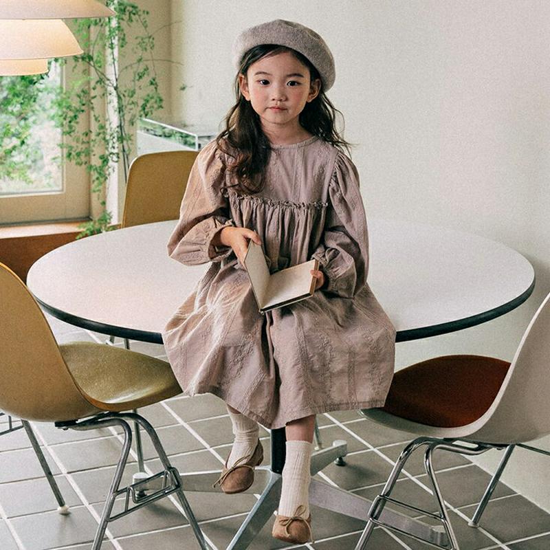 【新作10%OFF】レースディテールワンピース・u06680 キッズ【3~8才】【ops】【ワンピース ロングワンピース 長袖 