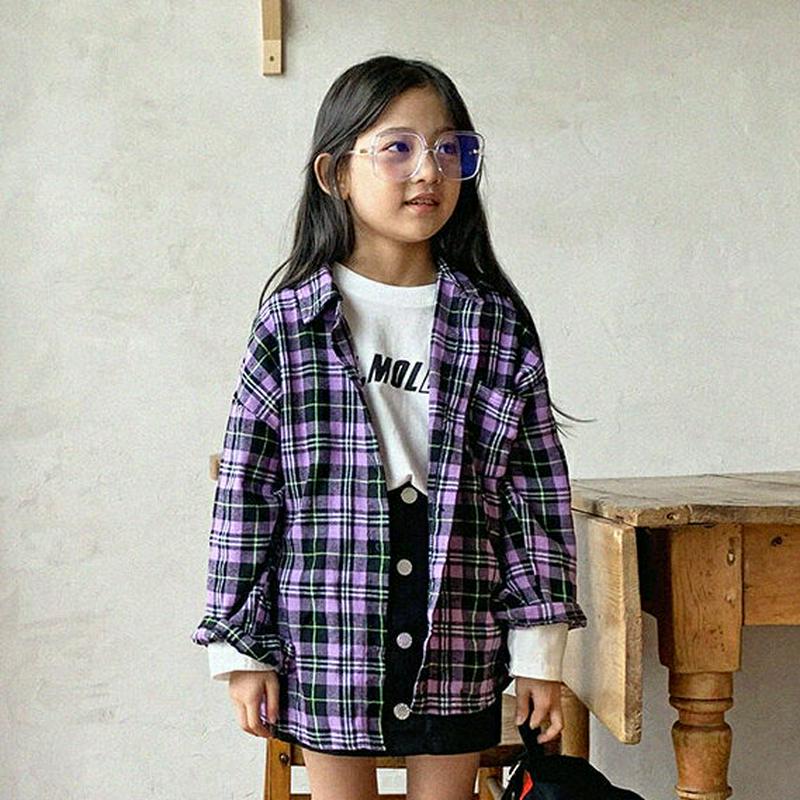【新作10%OFF】チェック柄シャツ・u06766 キッズ【3~8才】【bl】【トップス シャツ 長袖 チェック柄 チェックシャ