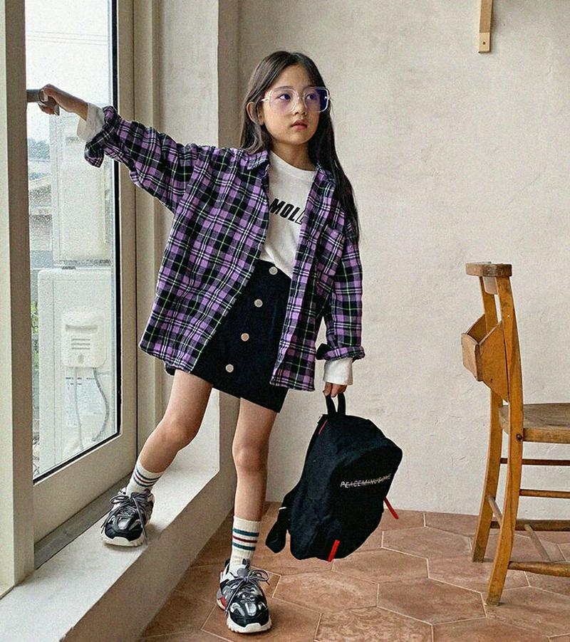 【新作10%OFF】チェック柄シャツ・u06766 キッズ【3~8才】【bl】【トップス シャツ 長袖 チェック柄 チェックシャ