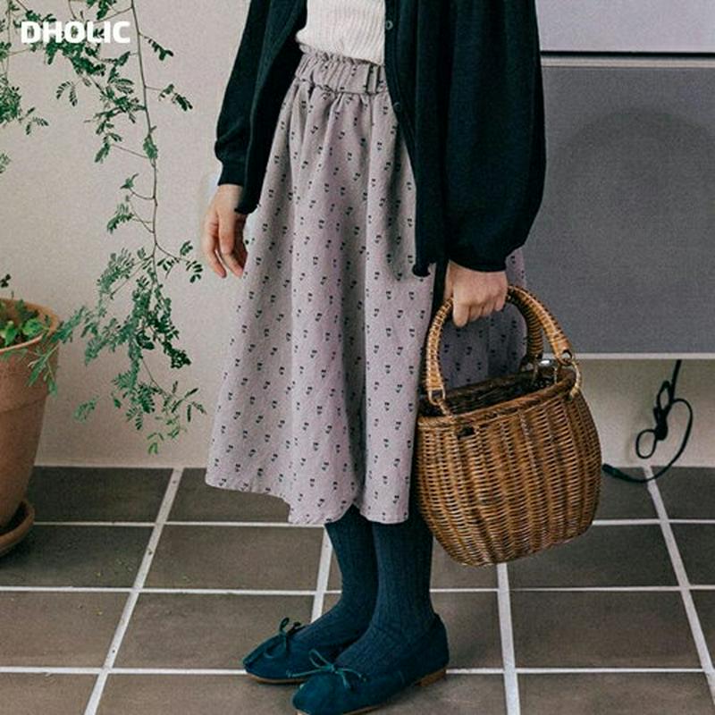 【新作10%OFF】パターンフレアスカート・u06713 キッズ【3~8才】【sk】【スカート ミディ丈 ミディスカート 総柄 