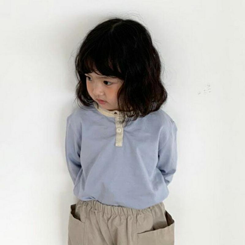 【新作10%OFF】配色ヘンリーネックTシャツ・u05848 キッズ【3~8才】【tops】【トップス Tシャツ 長袖 ヘンリー