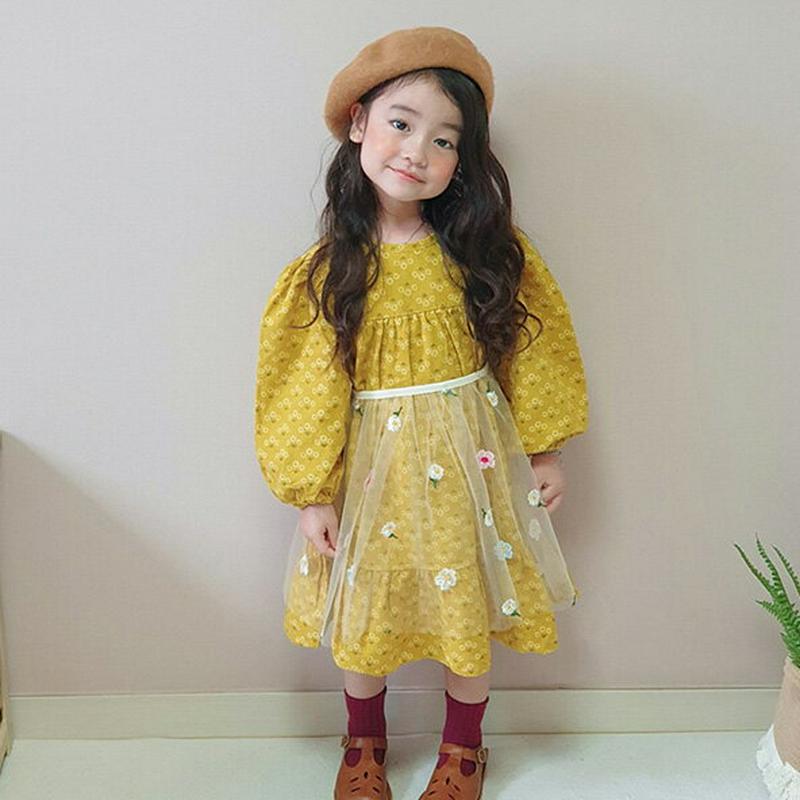 【新作10%OFF】小花柄フレアヘムワンピース・u06746 キッズ【3~8才】【ops】【ワンピース ロングワンピース 長袖 