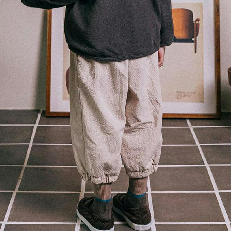 【新作10%OFF】クロップドゴムバンドヘムパンツ・u06690 キッズ【3~8才】【pt】【パンツ ズボン クロップド丈 単色