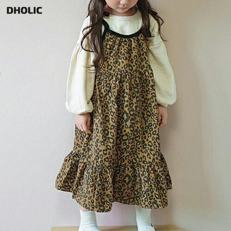 【新作10%OFF】フレアヘムレオパードワンピース・u06749 キッズ【3~8才】【ops】【ワンピース ロングワンピース ス