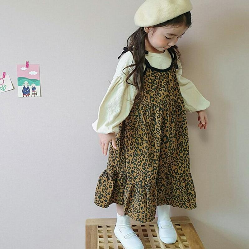 【新作10%OFF】フレアヘムレオパードワンピース・u06749 キッズ【3~8才】【ops】【ワンピース ロングワンピース ス