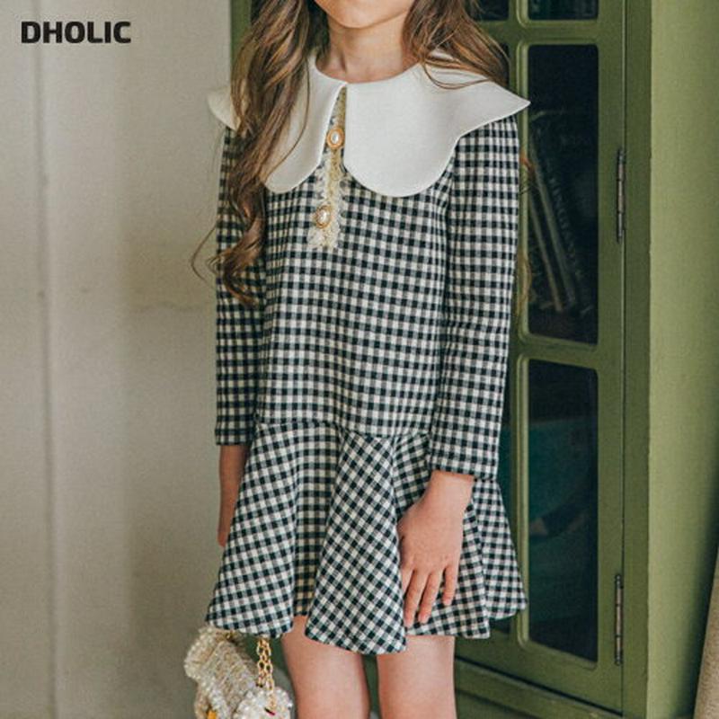 【新作10%OFF】配色ペタルカラーチェックワンピース・u06732 キッズ【3~8才】【ops】【ワンピース ミニワンピース 