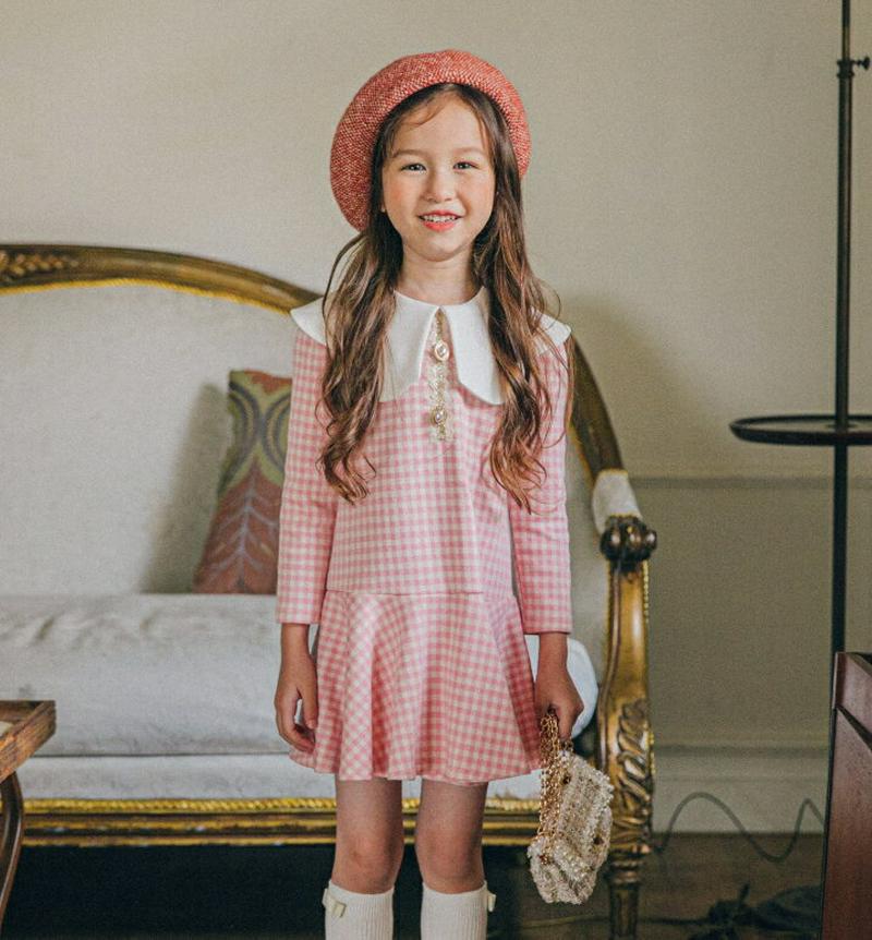 【新作10%OFF】配色ペタルカラーチェックワンピース・u06732 キッズ【3~8才】【ops】【ワンピース ミニワンピース 