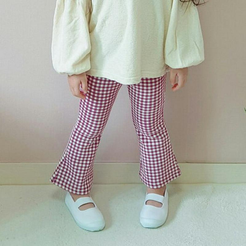 【新作10%OFF】チェック柄ブーツカットパンツ・u06751 キッズ【3~8才】【pt】【ボトムス パンツ ズボン ロングパン