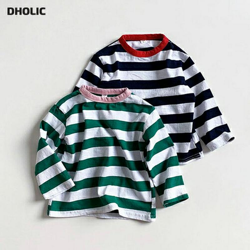 【新作10%OFF】ネック配色ボーダーTシャツ・u05832 キッズ【3~8才】【tops】【トップス Tシャツ 長袖 ロンT 