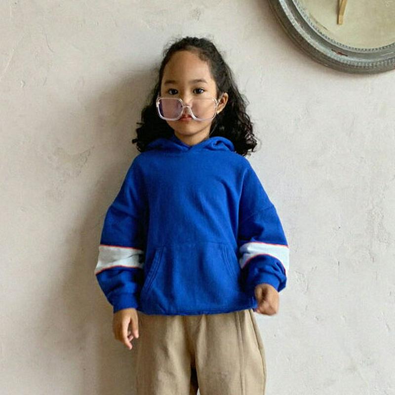 【新作10%OFF】配色パイピングスリーブフーディ・u06745 キッズ【3~8才】【tops】【トップス パーカー フード フ
