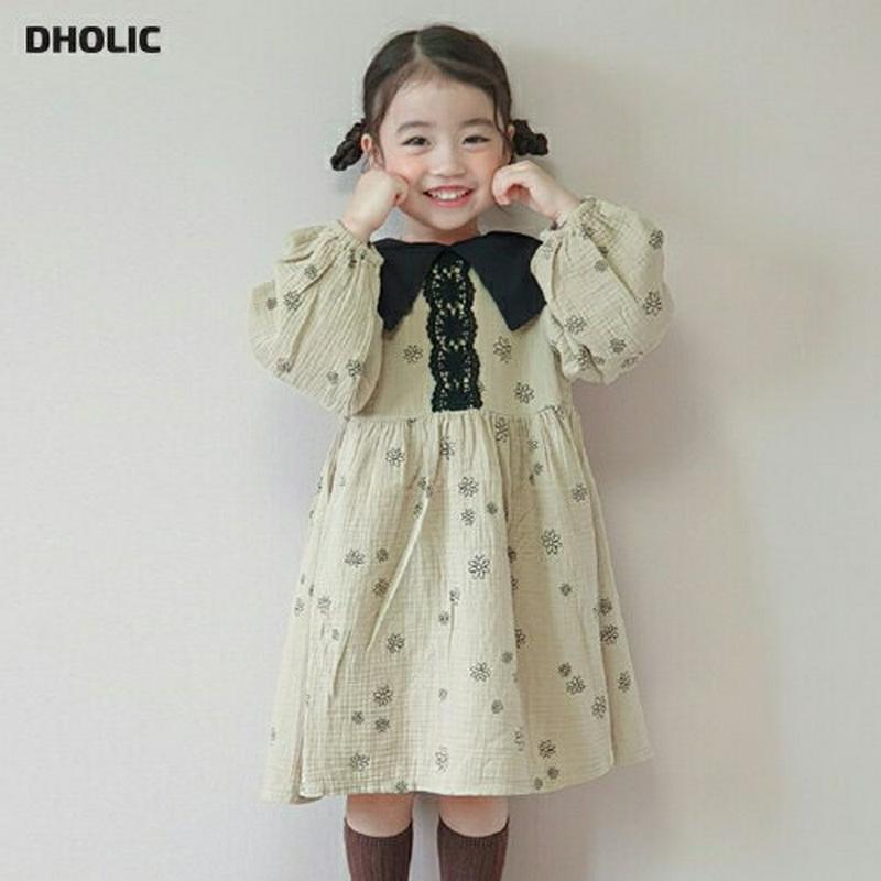 【新作10%OFF】コントラストカラーレースラインワンピース・u06619 キッズ【3~8才】【ops】【ワンピース ミディ丈 