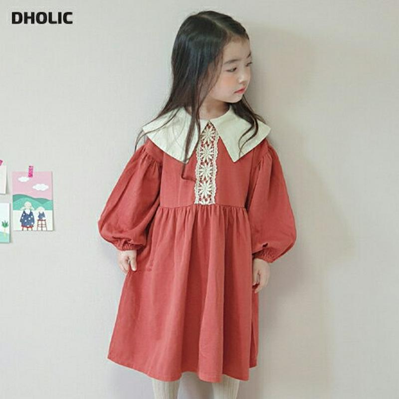 【新作10%OFF】ワイドカラーレースワンピース・u06616 キッズ【3~8才】【ops】【ワンピース ロング ロングワンピー