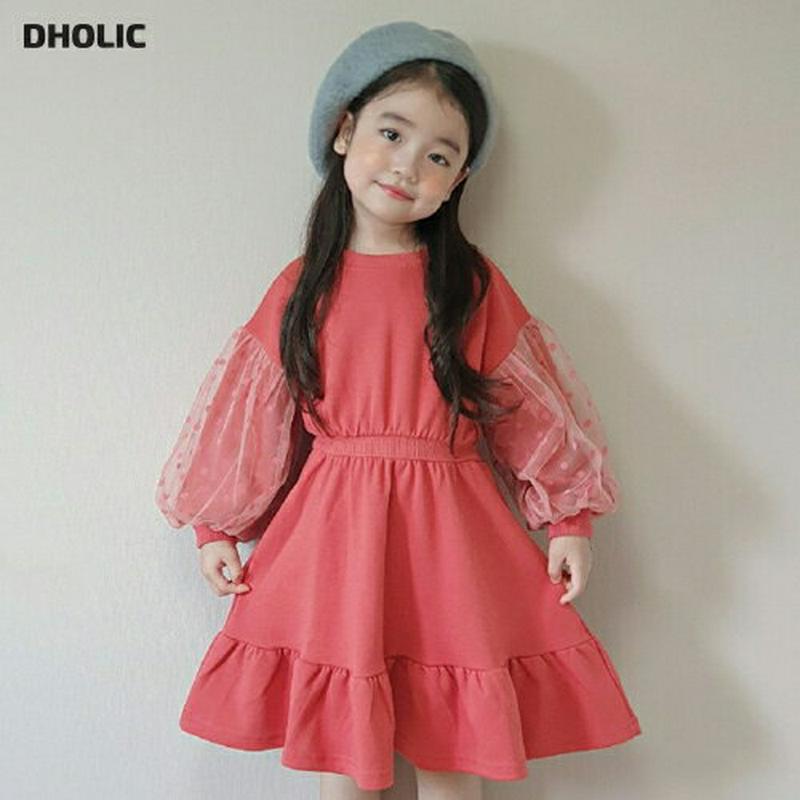 【新作10%OFF】ドットチュールスリーブワンピース・u06557 キッズ【3~8才】【ops】【ワンピース ミディ丈 ミディワ