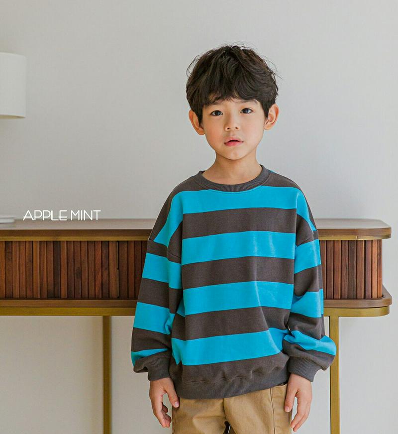 【新作10%OFF】配色ボーダースウェット・u06589 キッズ【3~8才】【tops】【トップス スウェット トレーナー 長袖