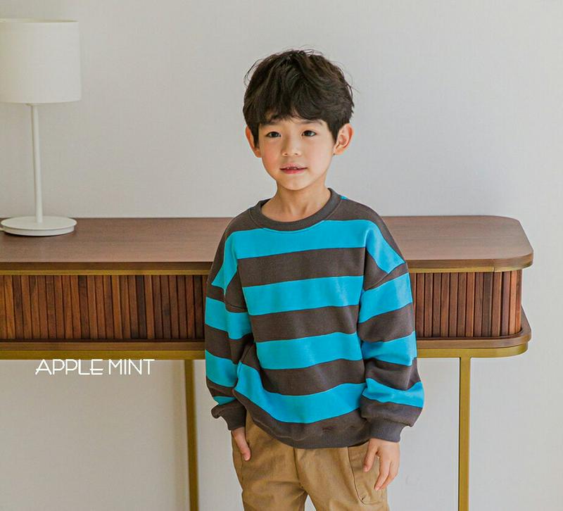 【新作10%OFF】配色ボーダースウェット・u06589 キッズ【3~8才】【tops】【トップス スウェット トレーナー 長袖