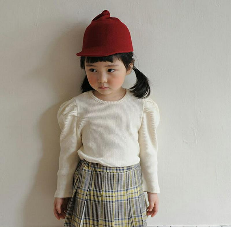 【新作10%OFF】リブパフTシャツ・u06568 キッズ【3~8才】【tops】【トップス Tシャツ 長袖 パフスリーブ パフ