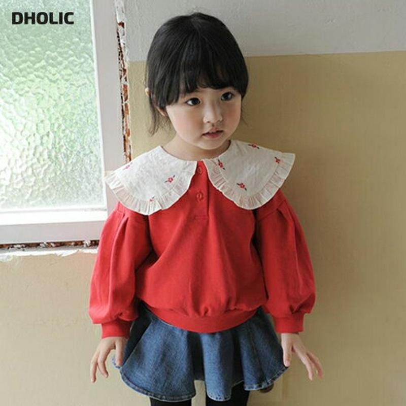 【新作10%OFF】刺繍配色カラースウェット・u06539 キッズ【3~8才】【tops】【トップス スウェット トレーナー 長
