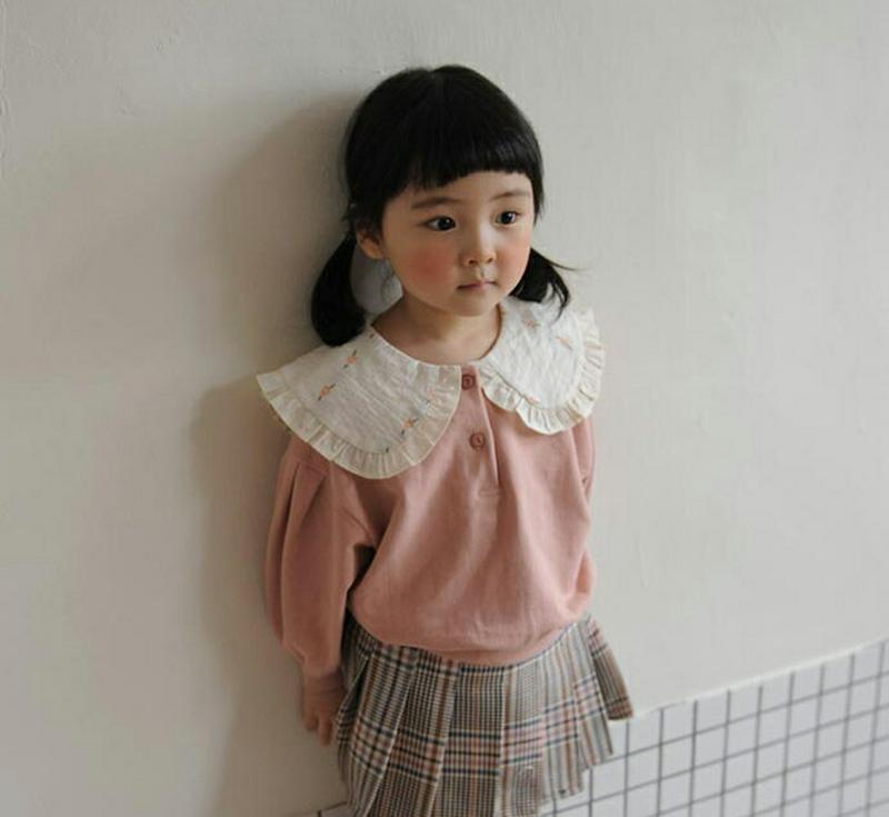 【新作10%OFF】刺繍配色カラースウェット・u06539 キッズ【3~8才】【tops】【トップス スウェット トレーナー 長