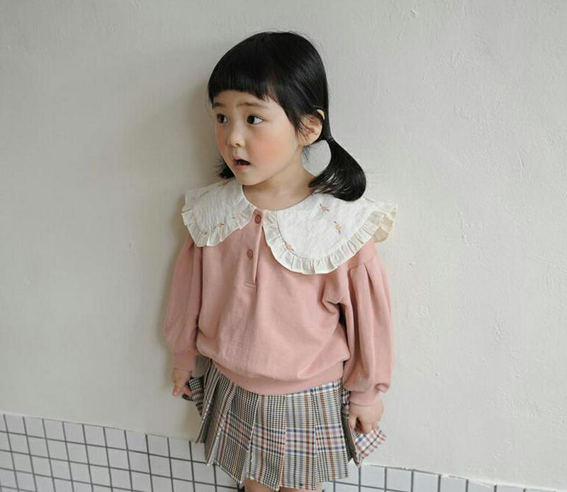 【新作10%OFF】刺繍配色カラースウェット・u06539 キッズ【3~8才】【tops】【トップス スウェット トレーナー 長