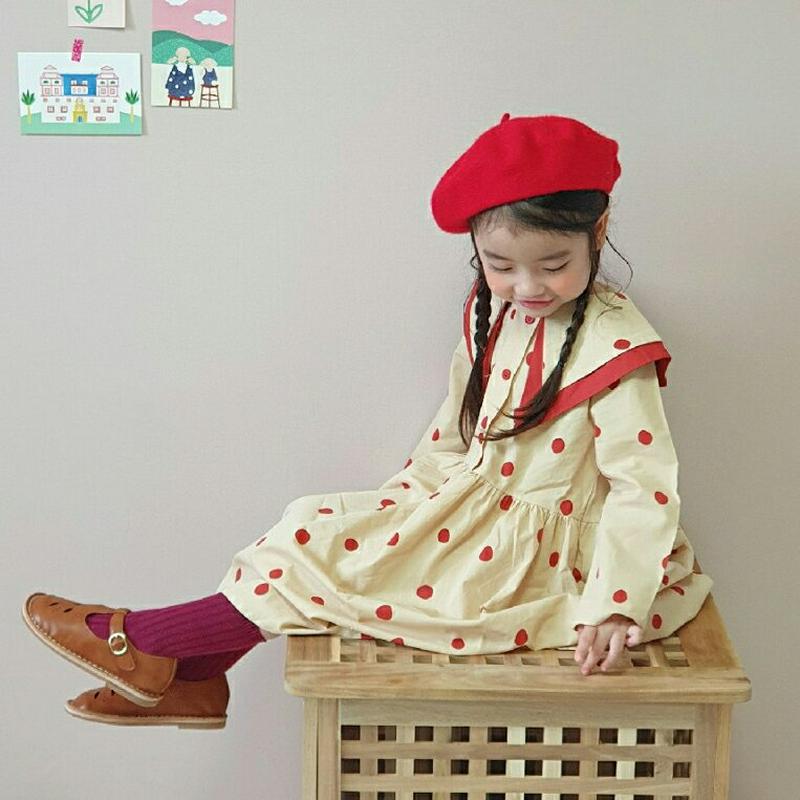 【新作10%OFF】ダブルカラードットワンピース・u06618 キッズ【3~8才】【ops】【ワンピース ロング ロングワンピー