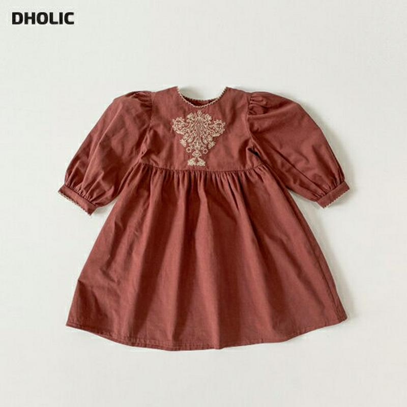 【新作10%OFF】刺繍ポイントワンピース・u06562 キッズ【3~8才】【ops】【ワンピース ロング ロングワンピース 長