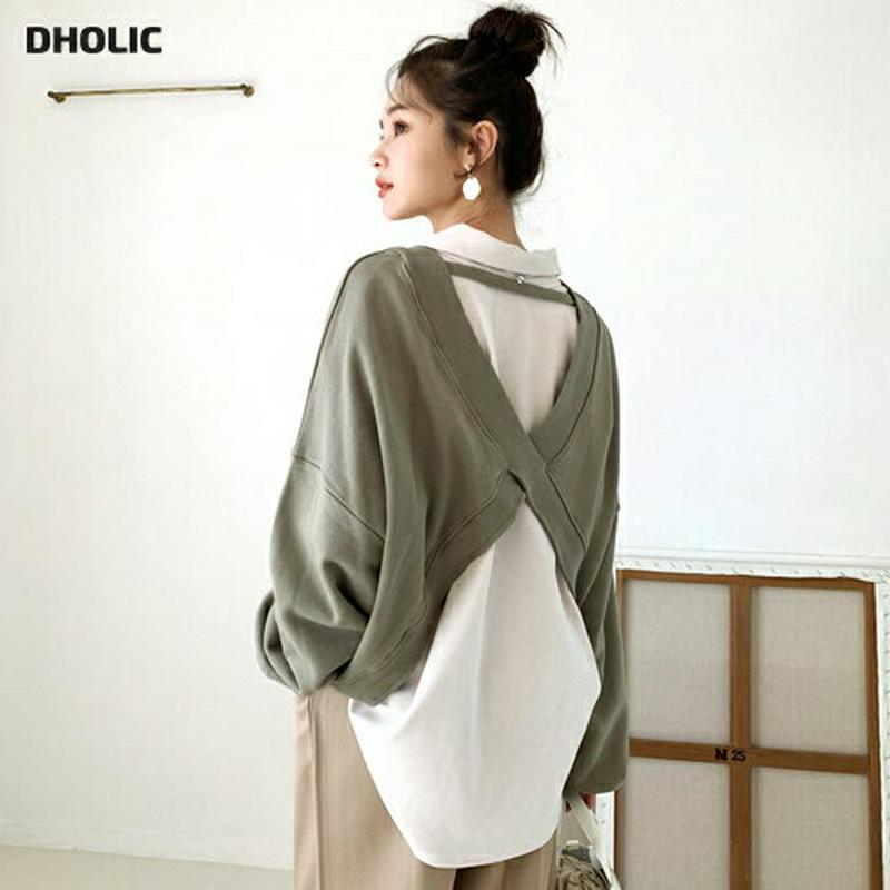 【新作10%OFF】バッククロススウェット・全3色・t61271 レディース【tops】【韓国 ファッション トップス スウェッ