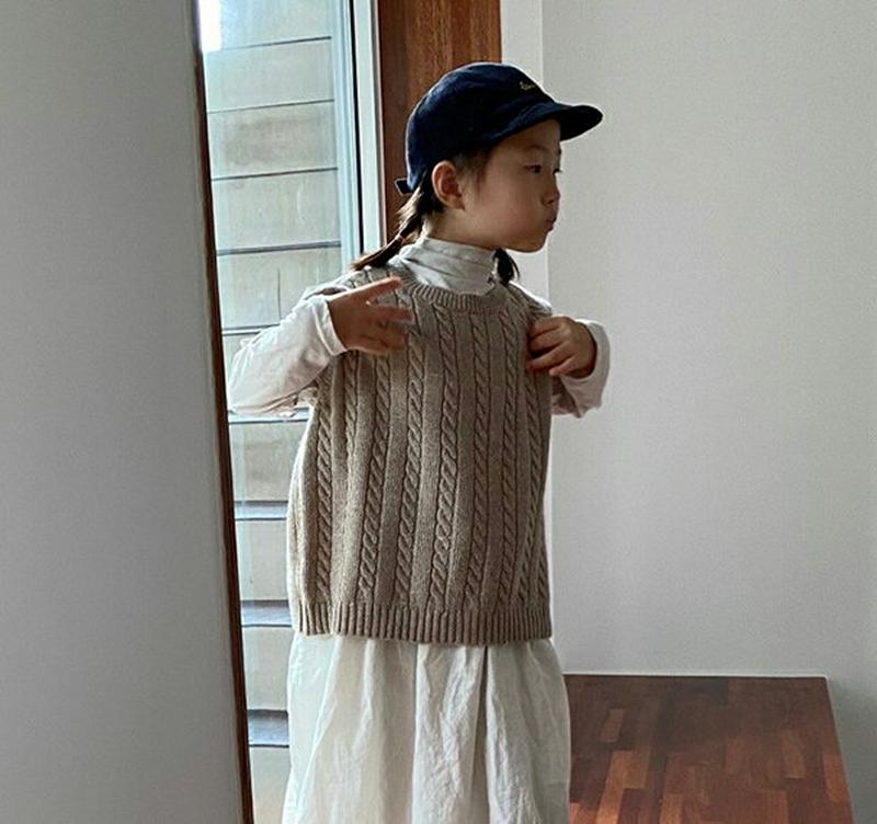 【新作10%OFF】ケーブルニットベスト・u06301 キッズ【3~8才】【tops】【トップス ニット ニットベスト ベスト 