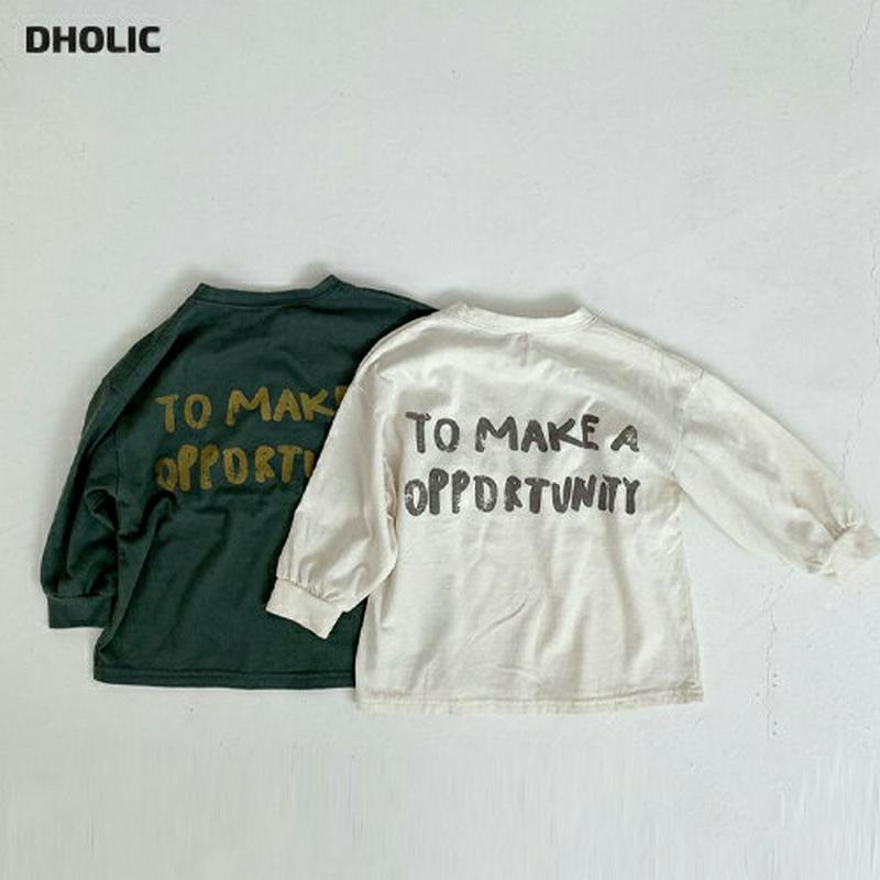 【新作10%OFF】レタリング長袖Tシャツ・u06311 キッズ【3~8才】【tops】【トップス 長袖 Tシャツ ロンT ロゴ